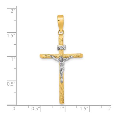 14K Yellow Gold INRI Crucifix Cross Pendant – view 4