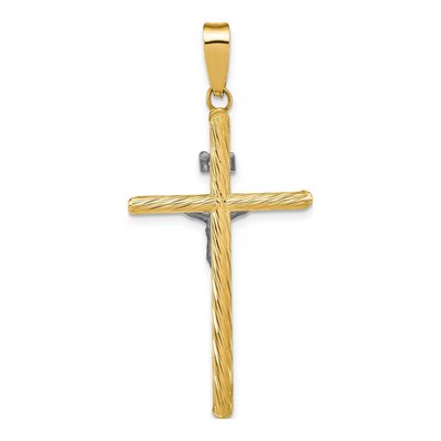 14K Yellow Gold INRI Crucifix Cross Pendant – view 5