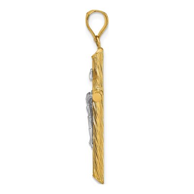 14K Yellow Gold INRI Crucifix Cross Pendant – view 3