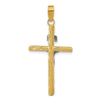 14K Yellow Gold INRI Crucifix Cross Pendant – view 5