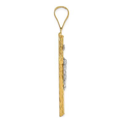14K Yellow Gold INRI Crucifix Cross Pendant – view 3