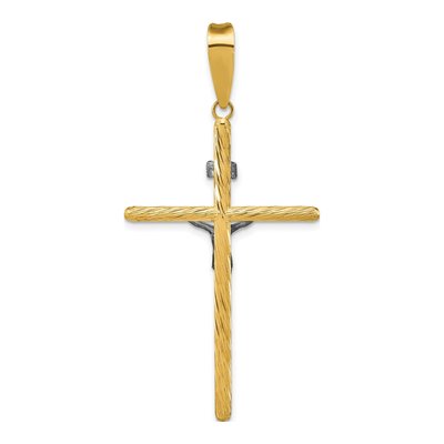 14K Yellow Gold INRI Crucifix Cross Pendant – view 5