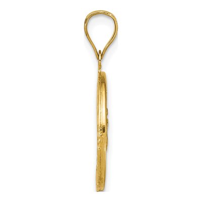 14K Yellow Gold CZ Our of Guadalupe Pendant – view 3
