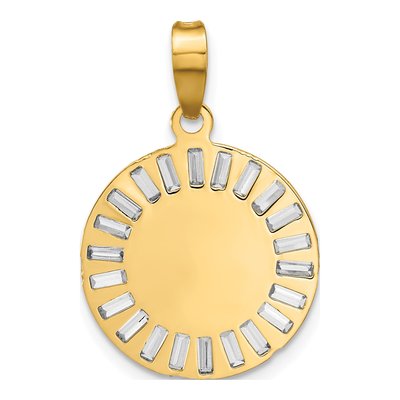 14K Yellow Gold CZ Our of Guadalupe Pendant – view 5