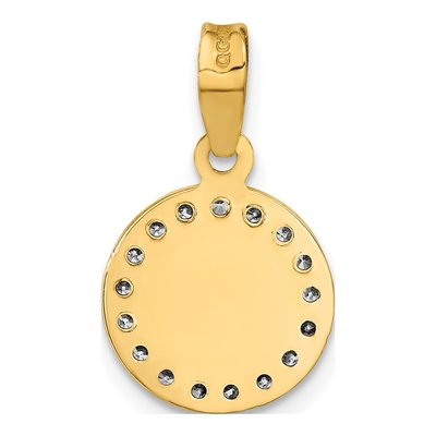 14K Yellow Gold CZ Our of Guadalupe Pendant – view 5