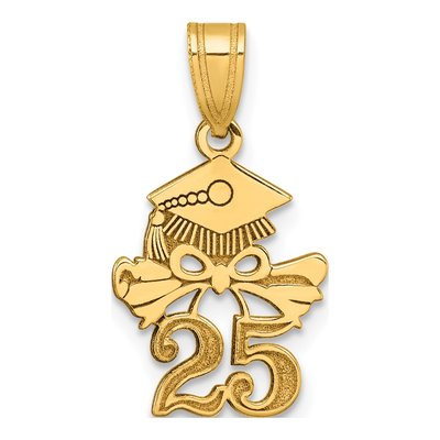 14K Yellow Gold Graduation Cap Diploma Charm
