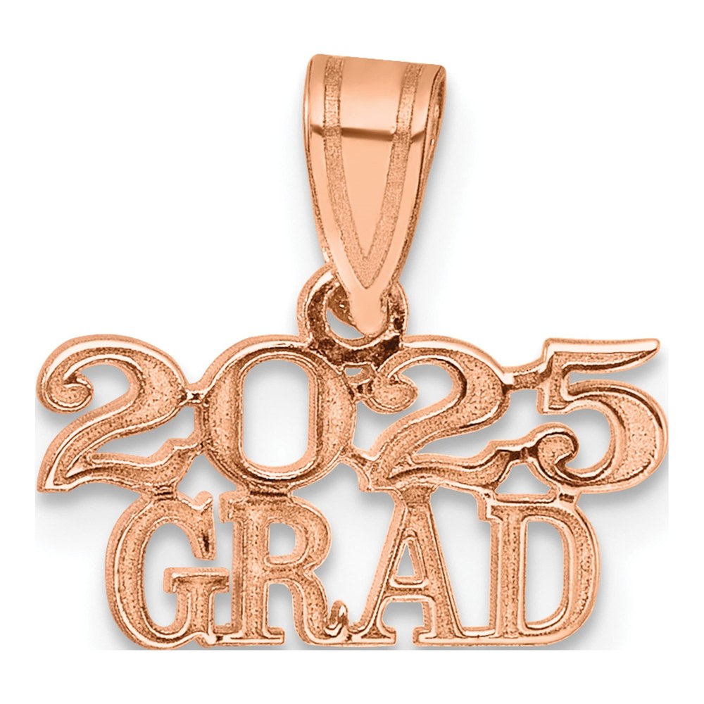14K Rose Gold Polished 2025 Grad Charm Pendant