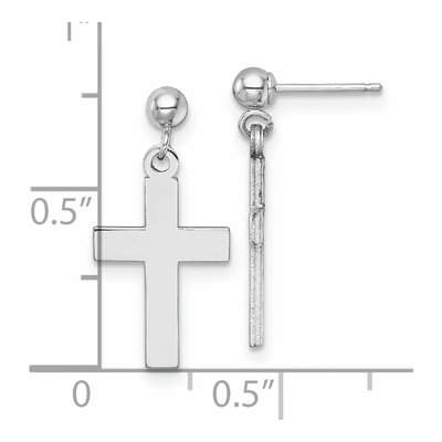 14K White Gold Cross Dangle Earrings – view 5