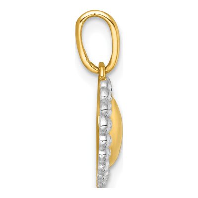 14K Yellow Gold Domed Heart Pendant – view 3