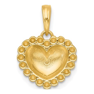 14K Yellow Gold Domed Heart Pendant – view 4