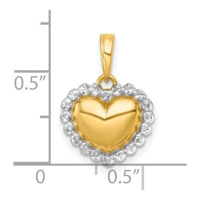 14K Yellow Gold Domed Heart Pendant – view 5