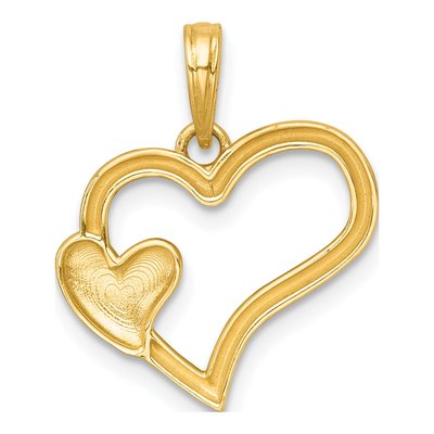14K Yellow Gold Heart Mini Pendant – view 4