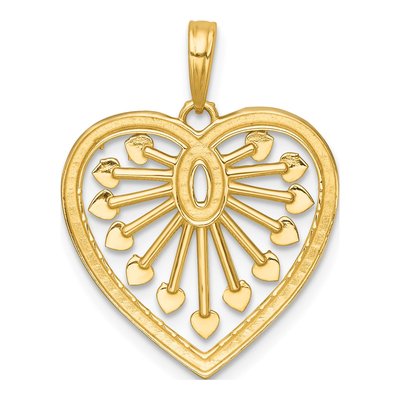 14K Yellow Gold Cut-Out Heart Pendant – view 4