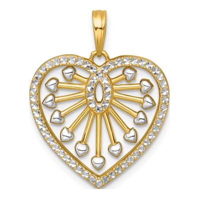 14K Yellow Gold Cut-Out Heart Pendant