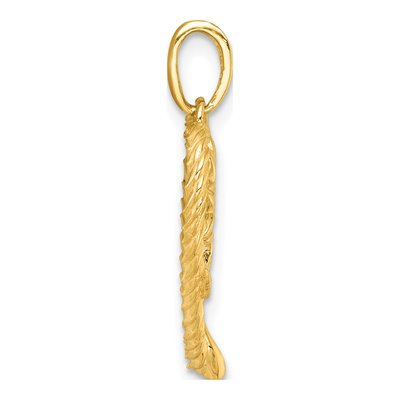 14K Yellow Gold Flower Twisted Heart Pendant – view 3