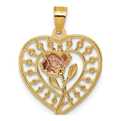 14K Two-Tone Gold Heart Pendant – view 4