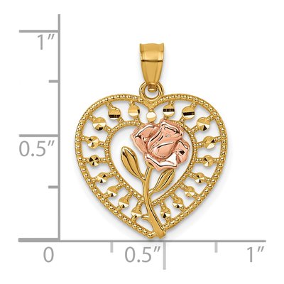14K Two-Tone Gold Heart Pendant – view 5