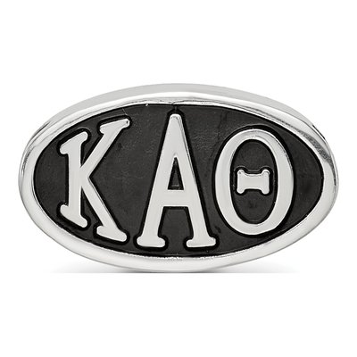 Kappa Alpha Theta Sterling Silver Sorority Greek Letters Enameled Oval Bead – view 4