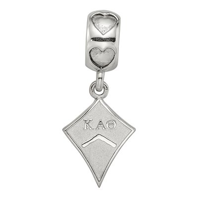 Kappa Alpha Theta Sterling Silver Kite Heart Bead – view 4