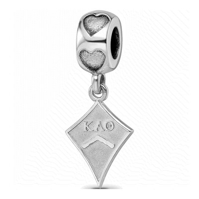 Kappa Alpha Theta Sterling Silver Kite Heart Bead