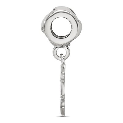 Kappa Alpha Theta Sterling Silver Rh-Plate Vertical Letters Heart Bead – view 3