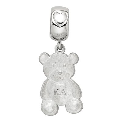 Kappa Delta Sterling Silver Teddy Bear Heart Bead – view 4