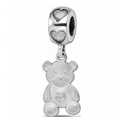 Kappa Delta Sterling Silver Teddy Bear Heart Bead