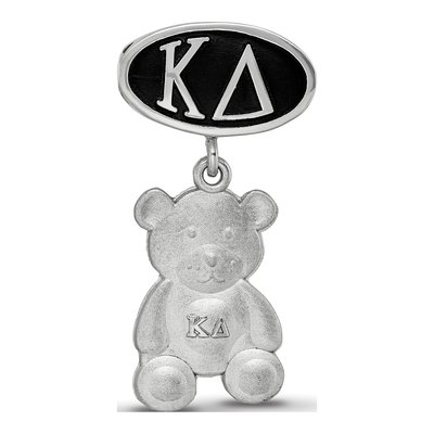 Kappa Delta Sterling Silver Sorority Greek Letters Enameled Oval Dangle Bead – view 4