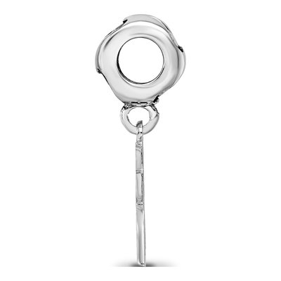 Kappa Delta Sterling Silver Vertical Letters on Hear Bead – view 3