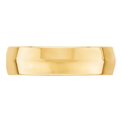 14K Yellow Gold 6mm Knife Edge Comfort-Fit Wedding Band – view 3