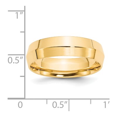 14K Yellow Gold 6mm Knife Edge Comfort-Fit Wedding Band – view 4