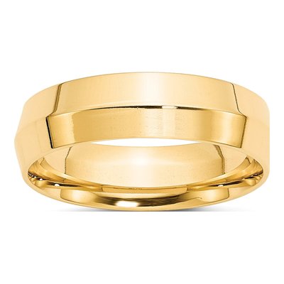 14K Yellow Gold 6mm Knife Edge Comfort-Fit Wedding Band