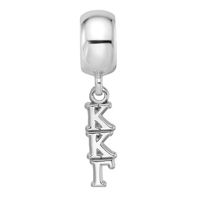 Kappa Kappa Gamma Sterling Silver Rh-Plate Vertical Letter Bead – view 4