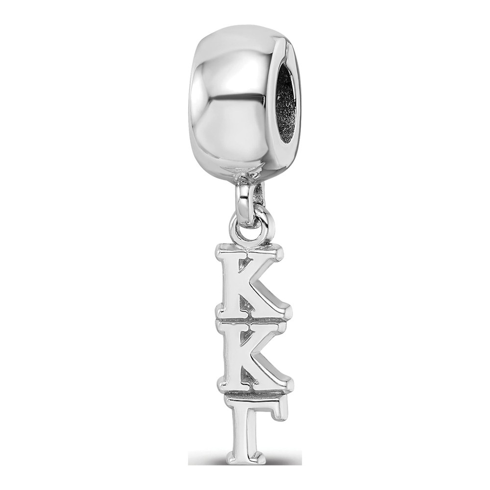 Kappa Kappa Gamma Sterling Silver Rh-Plate Vertical Letter Bead
