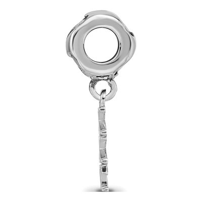 Kappa Kappa Gamma Sterling Silver Rh-Plate Vertical Bead – view 3