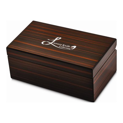 Wood Knife Display Box with Fabric Lining