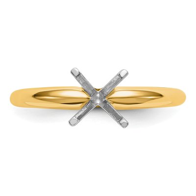 14K Two-Tone Gold Solitaire for Ring Mounting – view 4