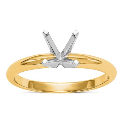 14K Two-Tone Gold Solitaire for Ring Mounting – view 7