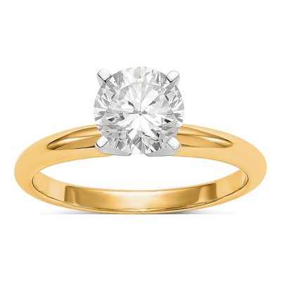 14K Two-Tone Gold Solitaire for Ring Mounting