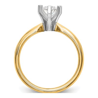 14K Two-Tone Gold Marquise Solitaire Ring Mounting – view 3
