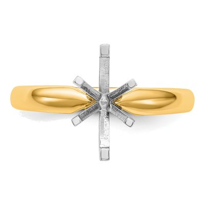 14K Two-Tone Gold Marquise Solitaire Ring Mounting – view 5
