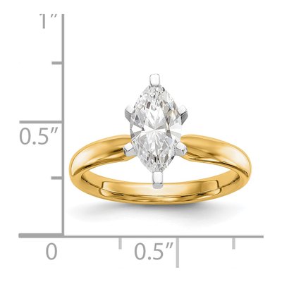 14K Two-Tone Gold Marquise Solitaire Ring Mounting – view 6