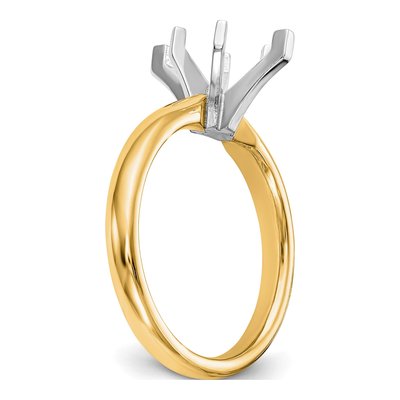 14K Two-Tone Gold Marquise Solitaire Ring Mounting – view 8