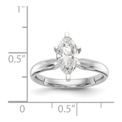14K White Gold Marquise Solitaire Ring Mounting – view 7
