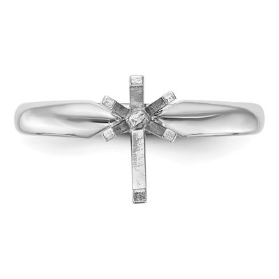14K White Gold Pear Solitaire Ring Mounting – view 4