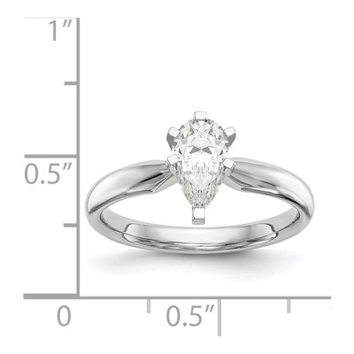 14K White Gold Pear Solitaire Ring Mounting – view 7