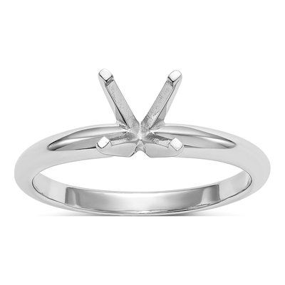 14K White Gold Solitaire Ring Mounting – view 8