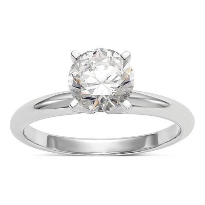 14K White Gold Solitaire Ring Mounting