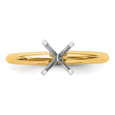 14K Two-Tone Gold Solitaire Ring Mounting – view 4