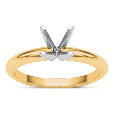 14K Two-Tone Gold Solitaire Ring Mounting – view 7